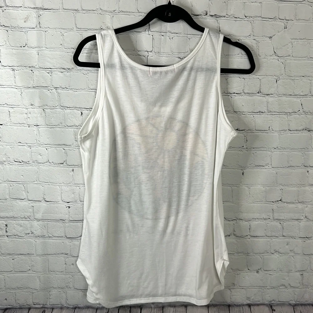 Almost Pink white “Desert Vibes” graphic tank top Sz L - Picture 2 of 4